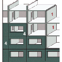 (1) Dragende delen in een kaal gebouw (4) Niet dragende buitenmuren Bild anzeigen
