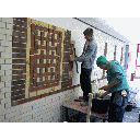 Tiled wall with different tile formats